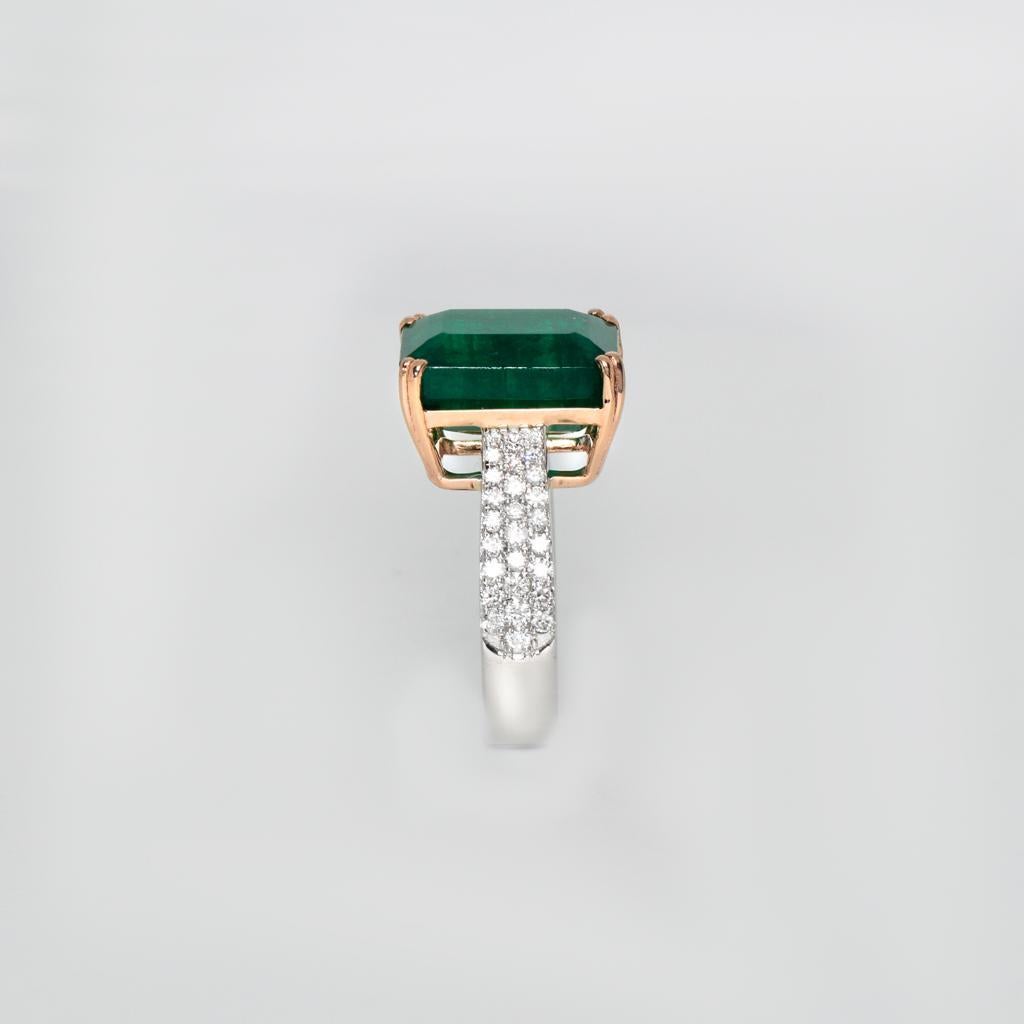 Sales* IGI 14K 7,99 Karat Smaragd-Diamant-Verlobungsring im antiken Art déco-Stil 5