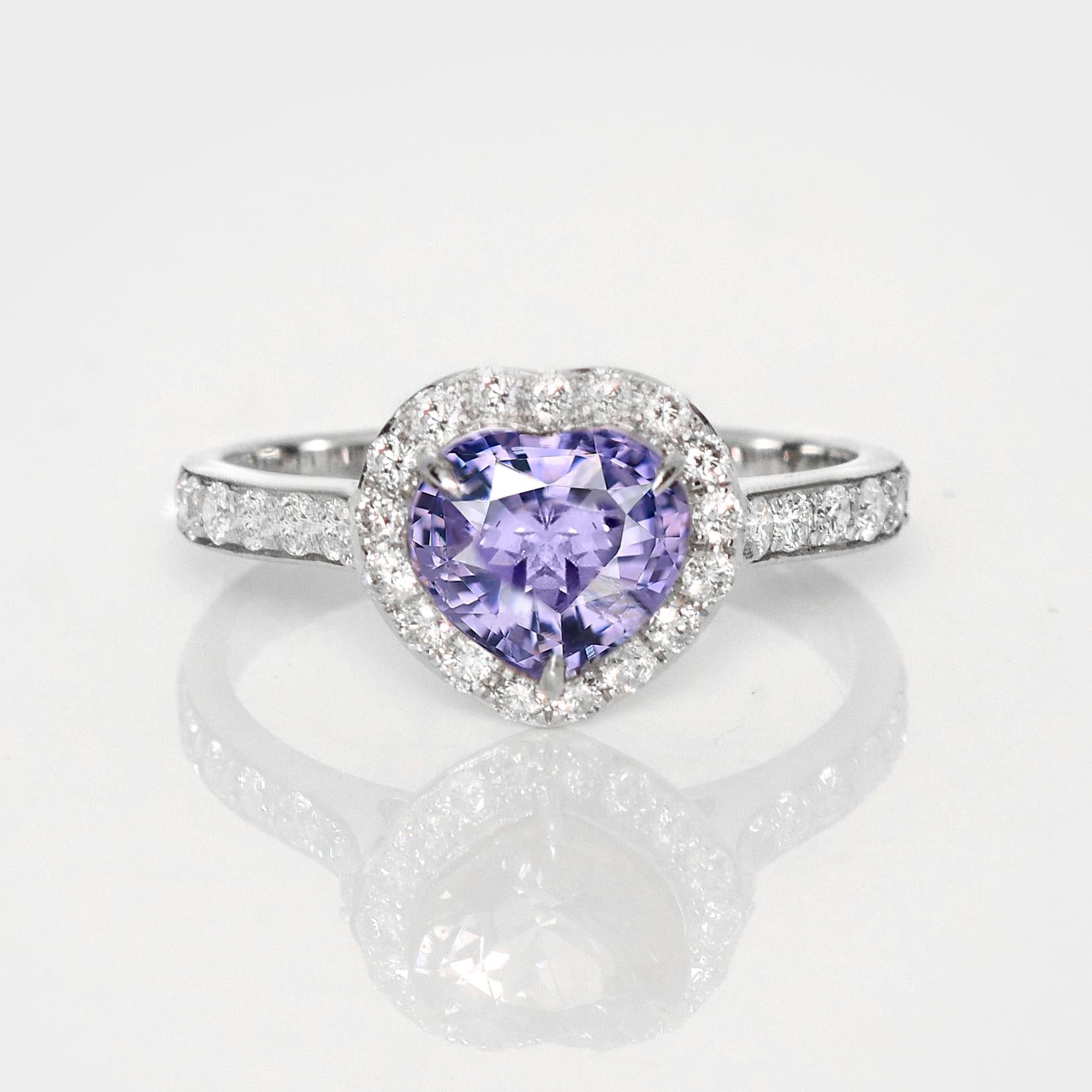 *IGI 1.58 Ct 14K White Gold Blue Spinel&Diamonds Engagement Ring*

IGI-certified natural untreated blue spinel weighing 1.58 ct set on 14K white gold pave' design band with natural FG, VS diamonds weighing 0.48 ct.  

The ring combines fashion and