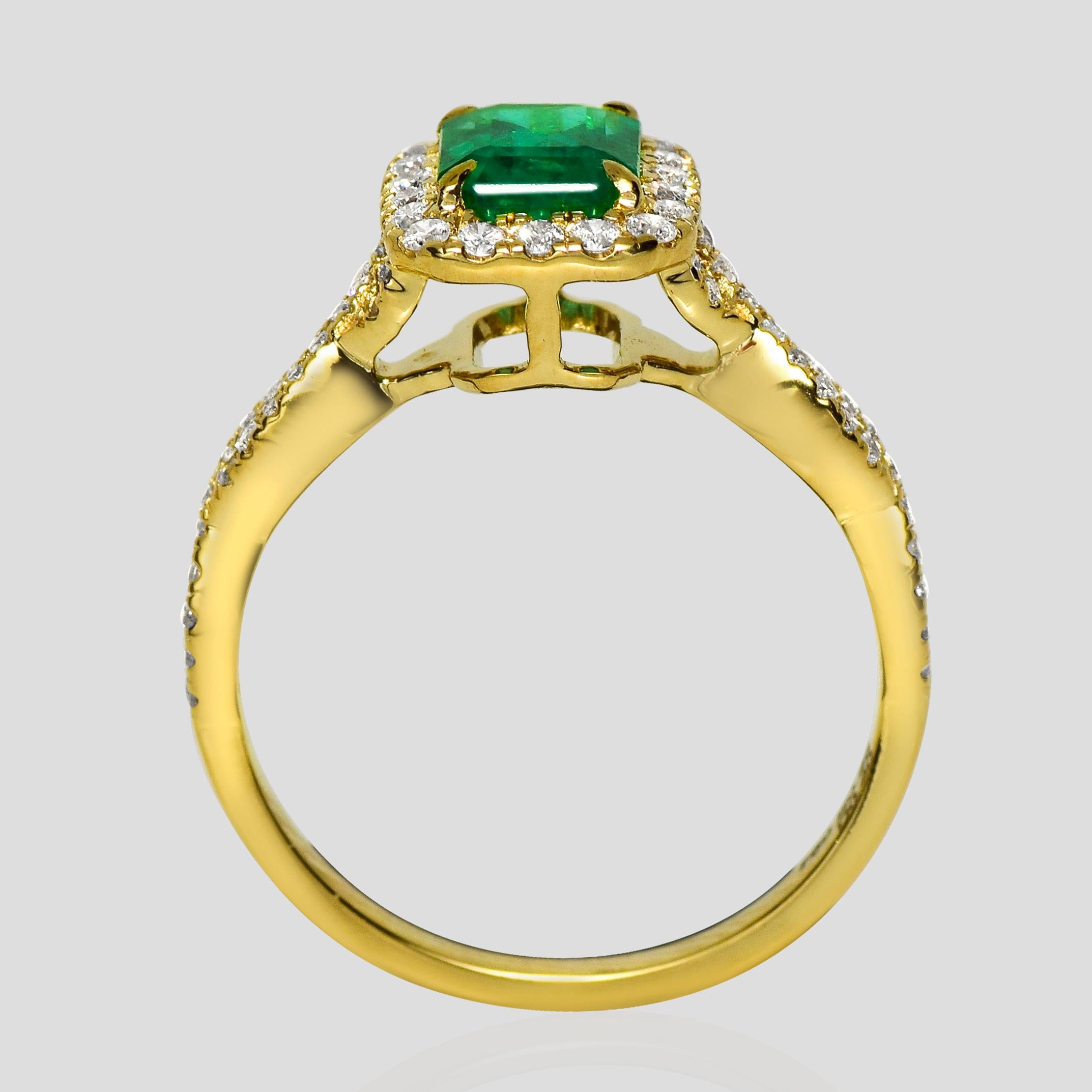 Anello di fidanzamento Art Deco IGI 18K 0.85 Ct Zambia Greene & Greene Diamonds In condizioni Nuovo in vendita a Kaohsiung City, TW