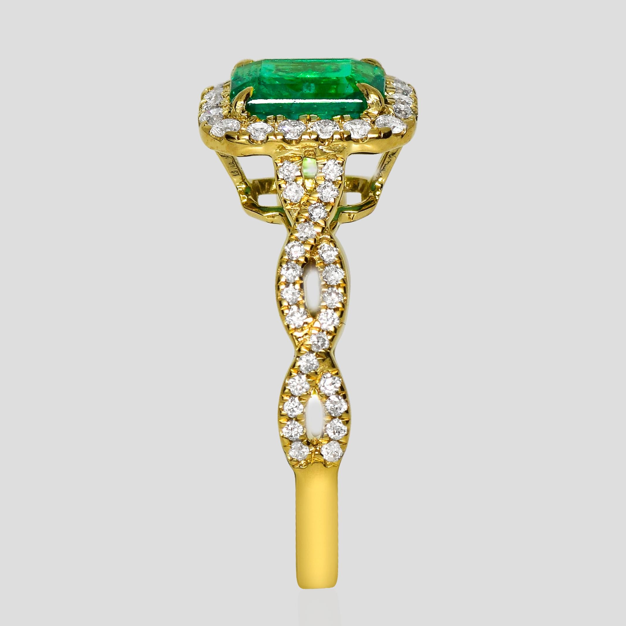 da uomo o donna Anello di fidanzamento Art Deco IGI 18K 0.85 Ct Zambia Greene & Greene Diamonds in vendita