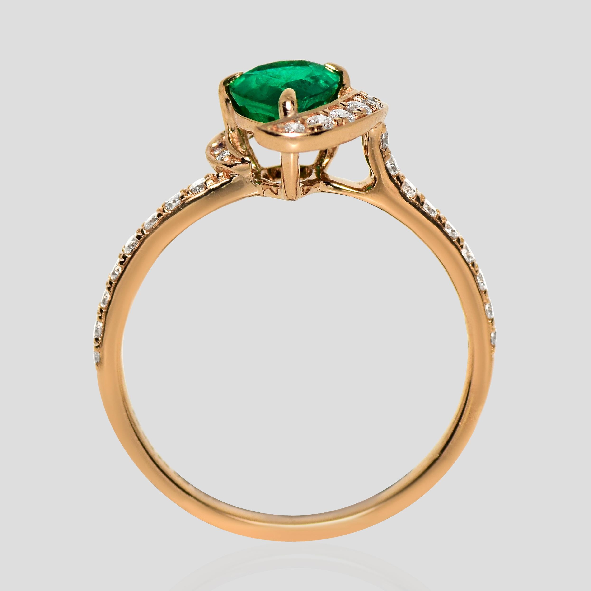 IGI 18K 0.94 ct Zambia Vivid Green Emerald&Diamonds Engagement Ring In condizioni Nuovo in vendita a Kaohsiung City, TW