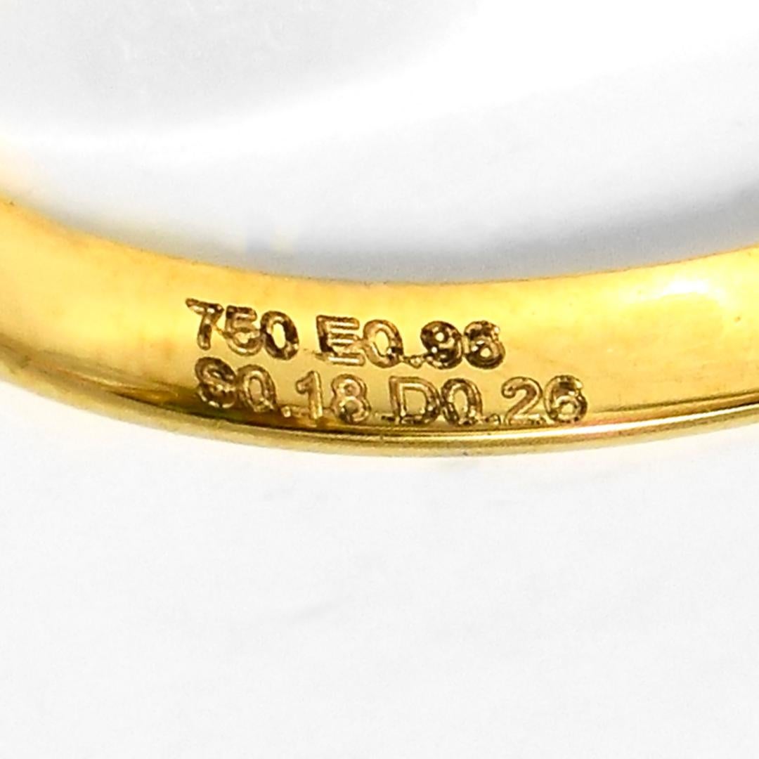 IGI 18K 0.96 ct Zambia Vivid Green Emerald&Diamonds Engagement Ring in vendita 2