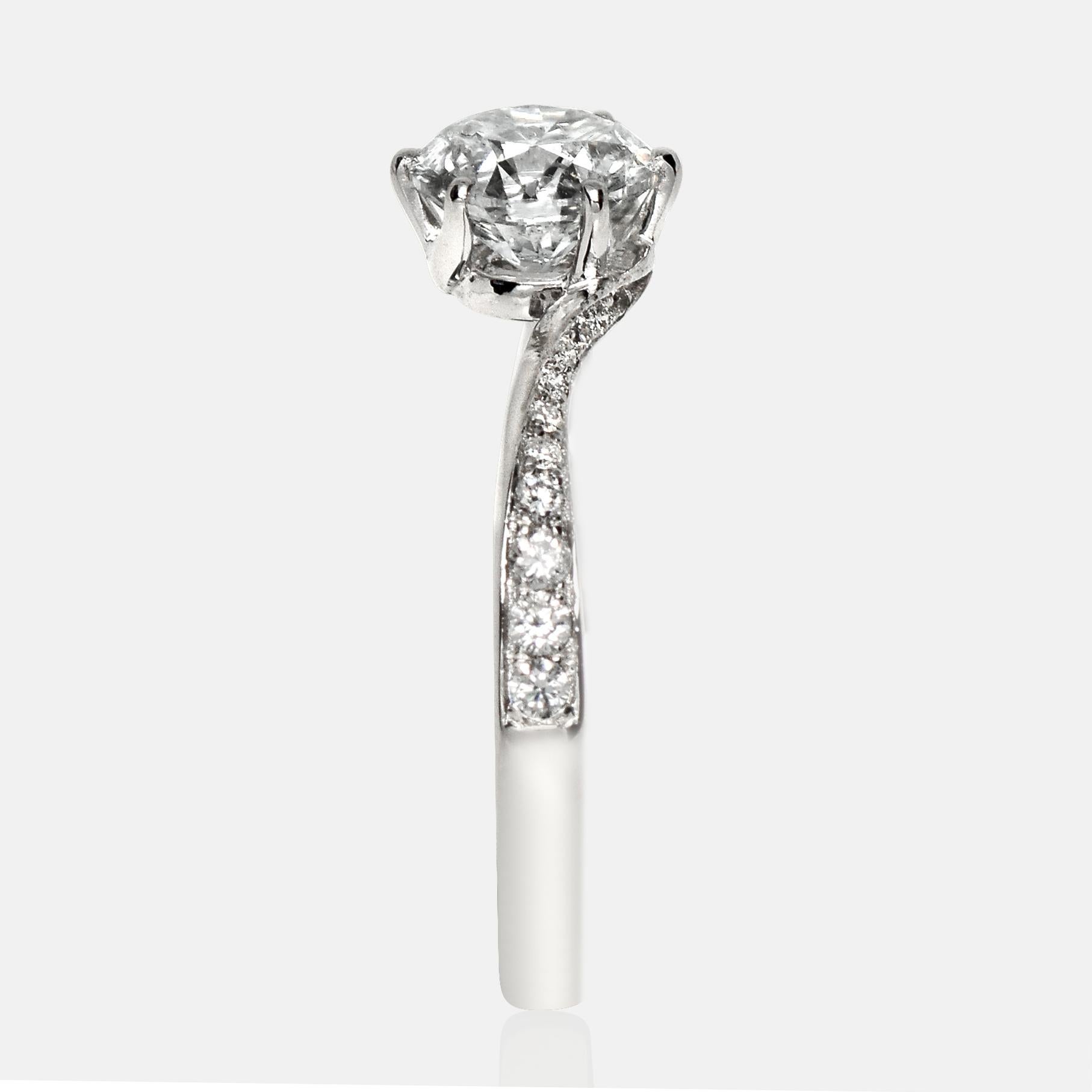 Bague de fiançailles Art déco ancienne IGI 18 carats 1,00 carat F SI2 diamant naturel Neuf - En vente à Kaohsiung City, TW