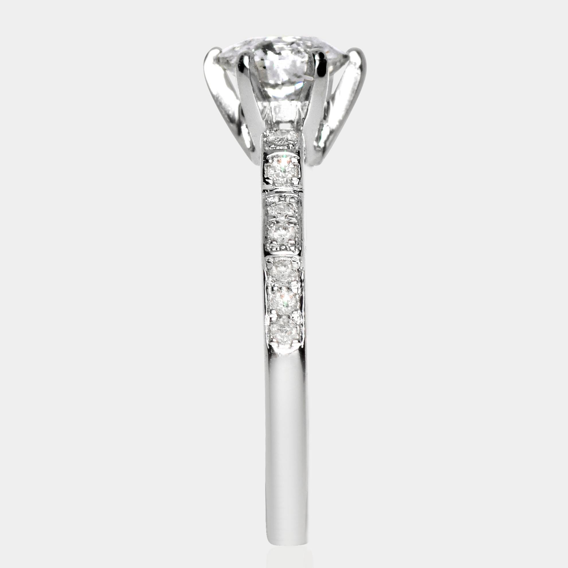 Bague de fiançailles Art déco ancienne IGI 18 carats 1,00 carat G SI2 diamant naturel Neuf - En vente à Kaohsiung City, TW