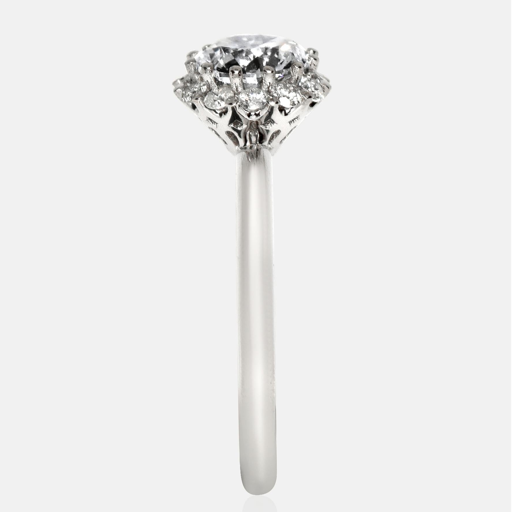 Bague de fiançailles Art déco ancienne IGI 18 carats 1,00 carat G SI2 diamant naturel Neuf - En vente à Kaohsiung City, TW