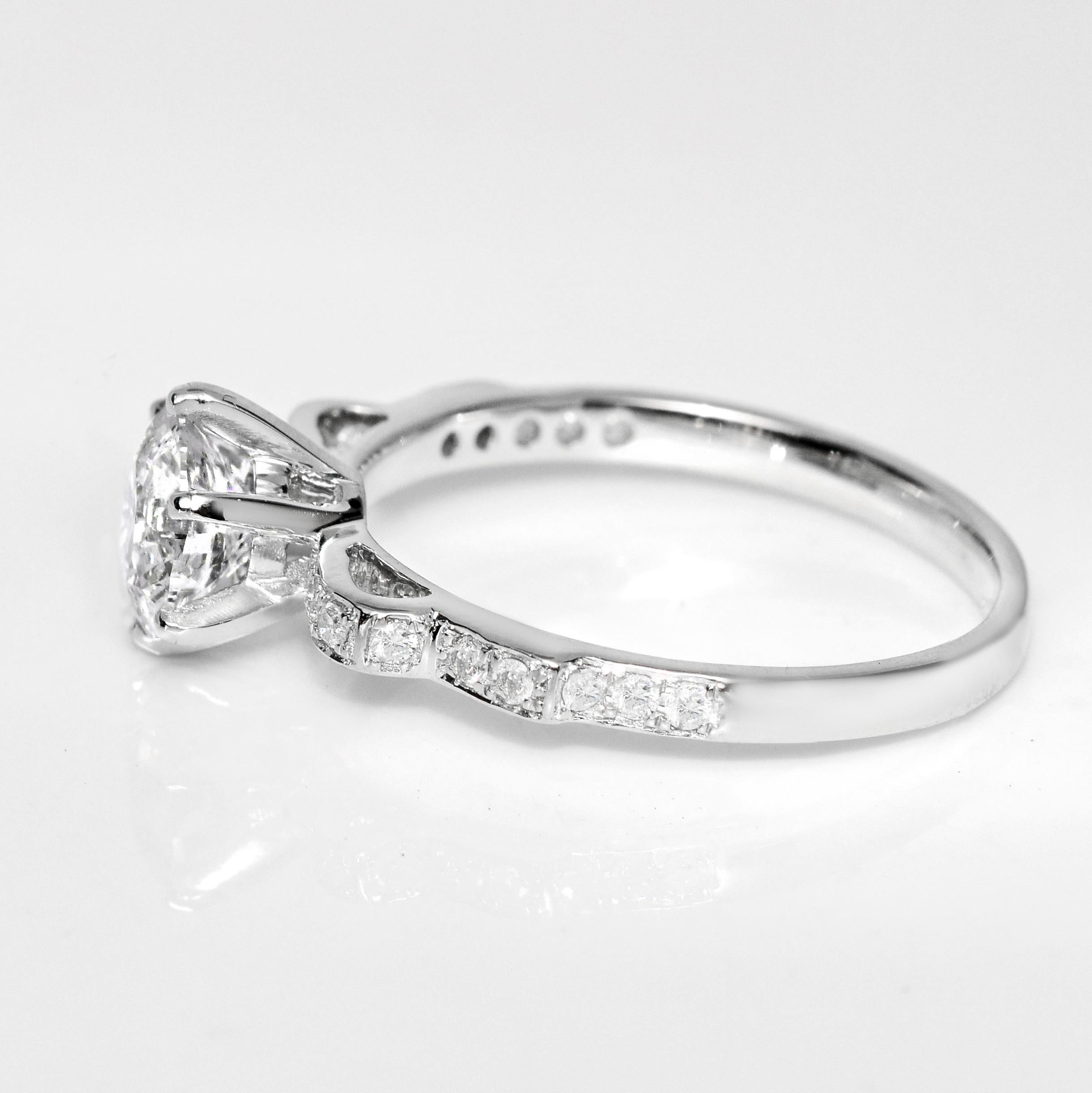 Bague de fiançailles Art déco ancienne IGI 18 carats 1,00 carat G SI2 diamant naturel Pour femmes en vente