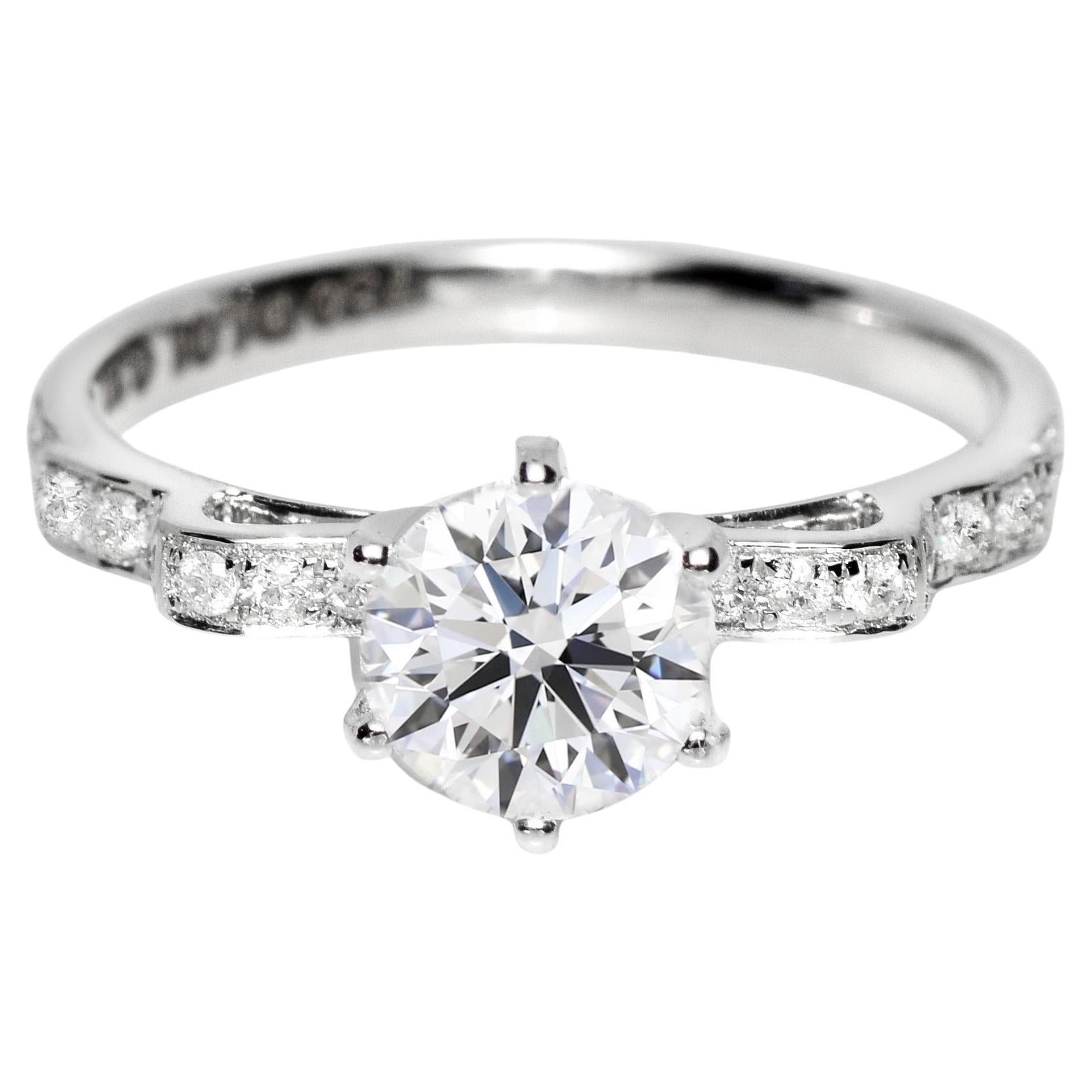 Anello di fidanzamento IGI 18K 1,00 Ct G SI2 Natural Diamond Antique Art Deco