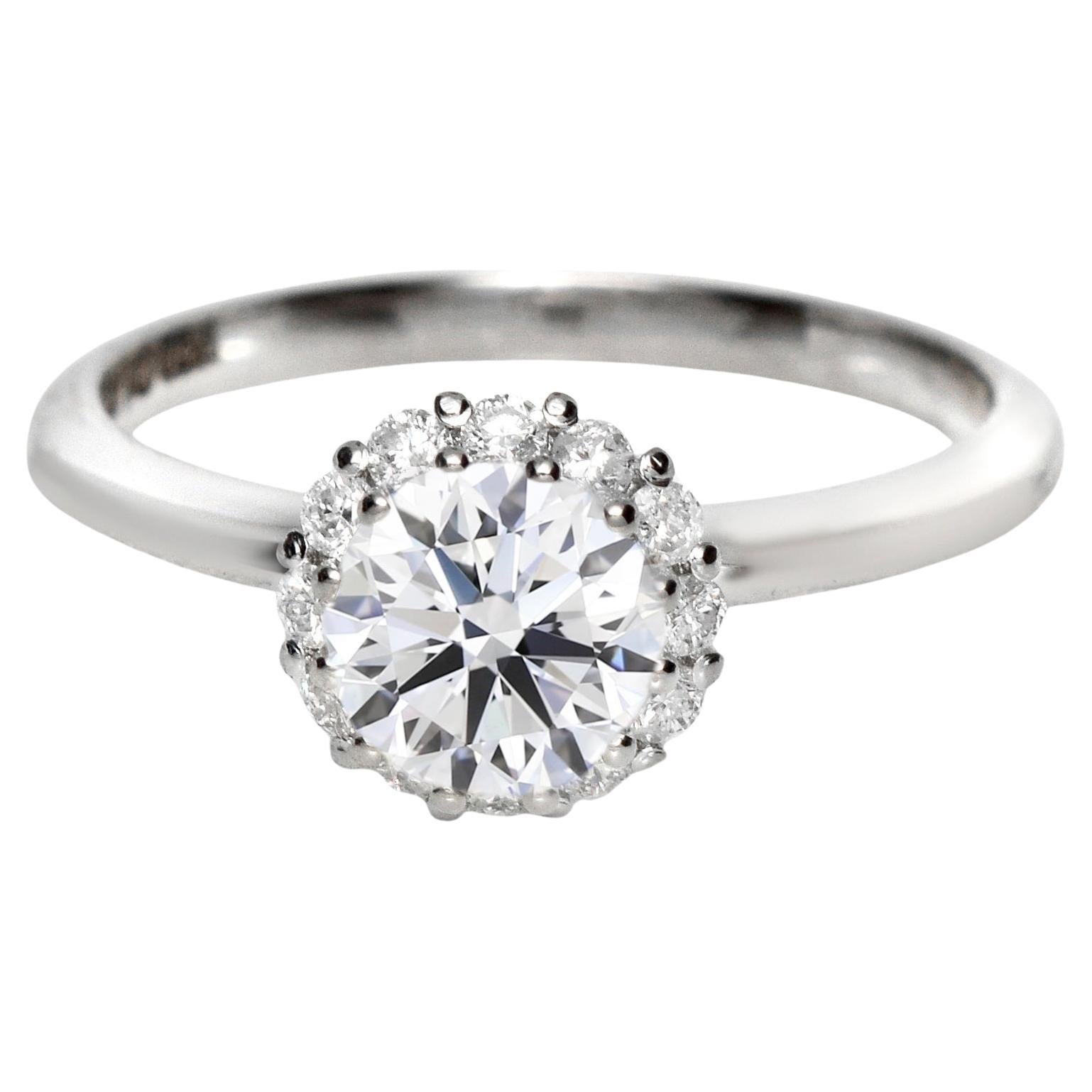 Anello di fidanzamento IGI 18K 1,00 Ct G SI2 Natural Diamond Antique Art Deco