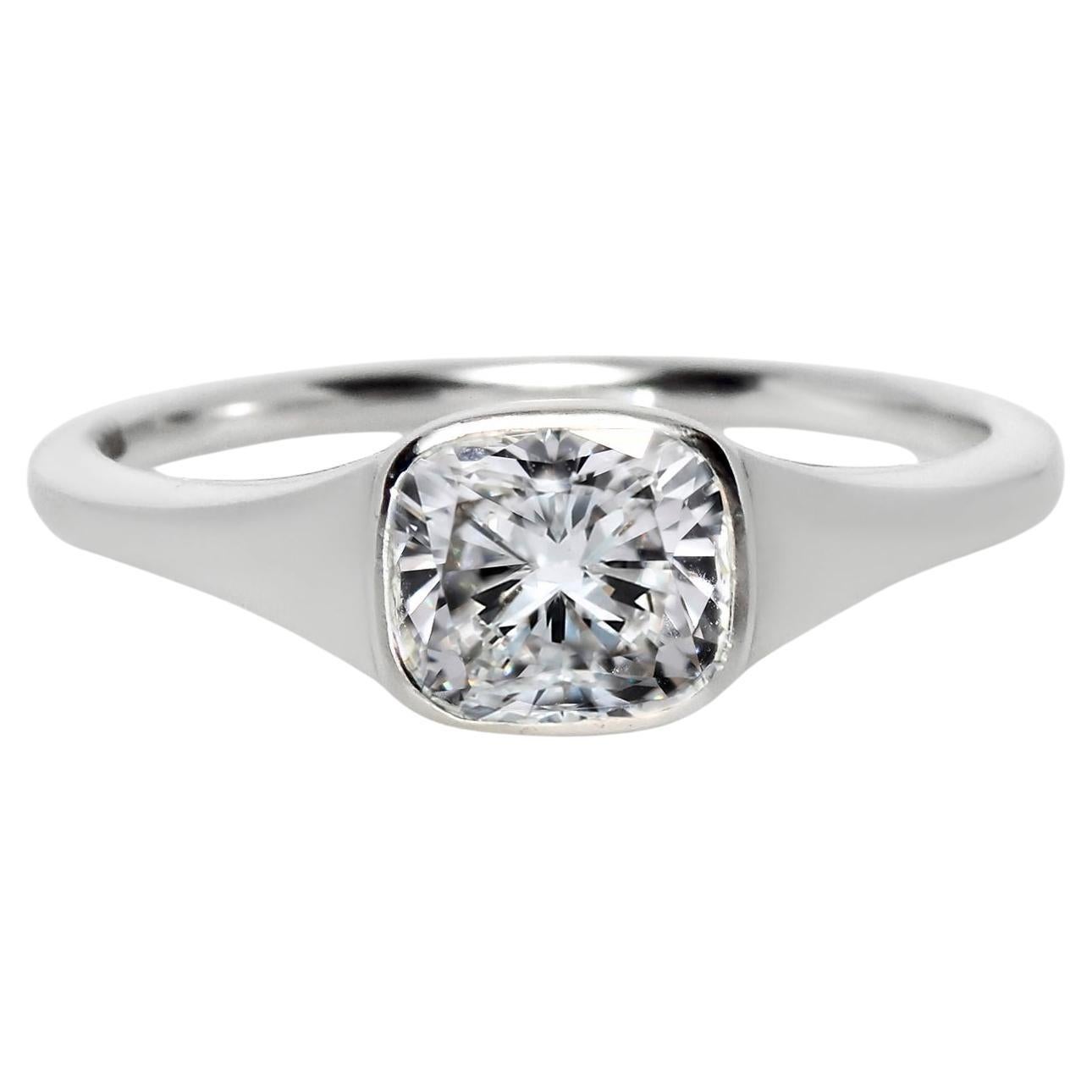 IGI 18K 1,01 Karat H IF Antiker Verlobungsring mit natürlichem Diamant