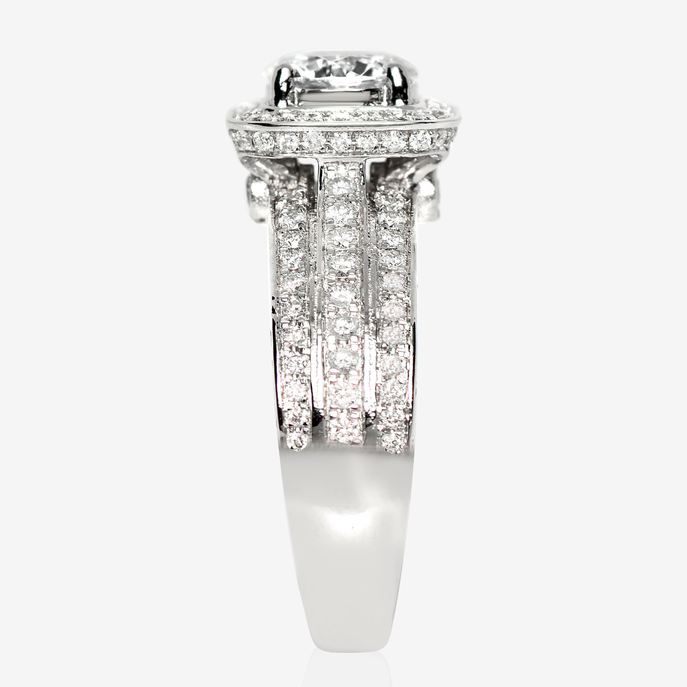 De las mujeres IGI 18K 1.03 Ct D IF 3EX Diamante Natural Antiguo Anillo de Compromiso Art Decó en venta