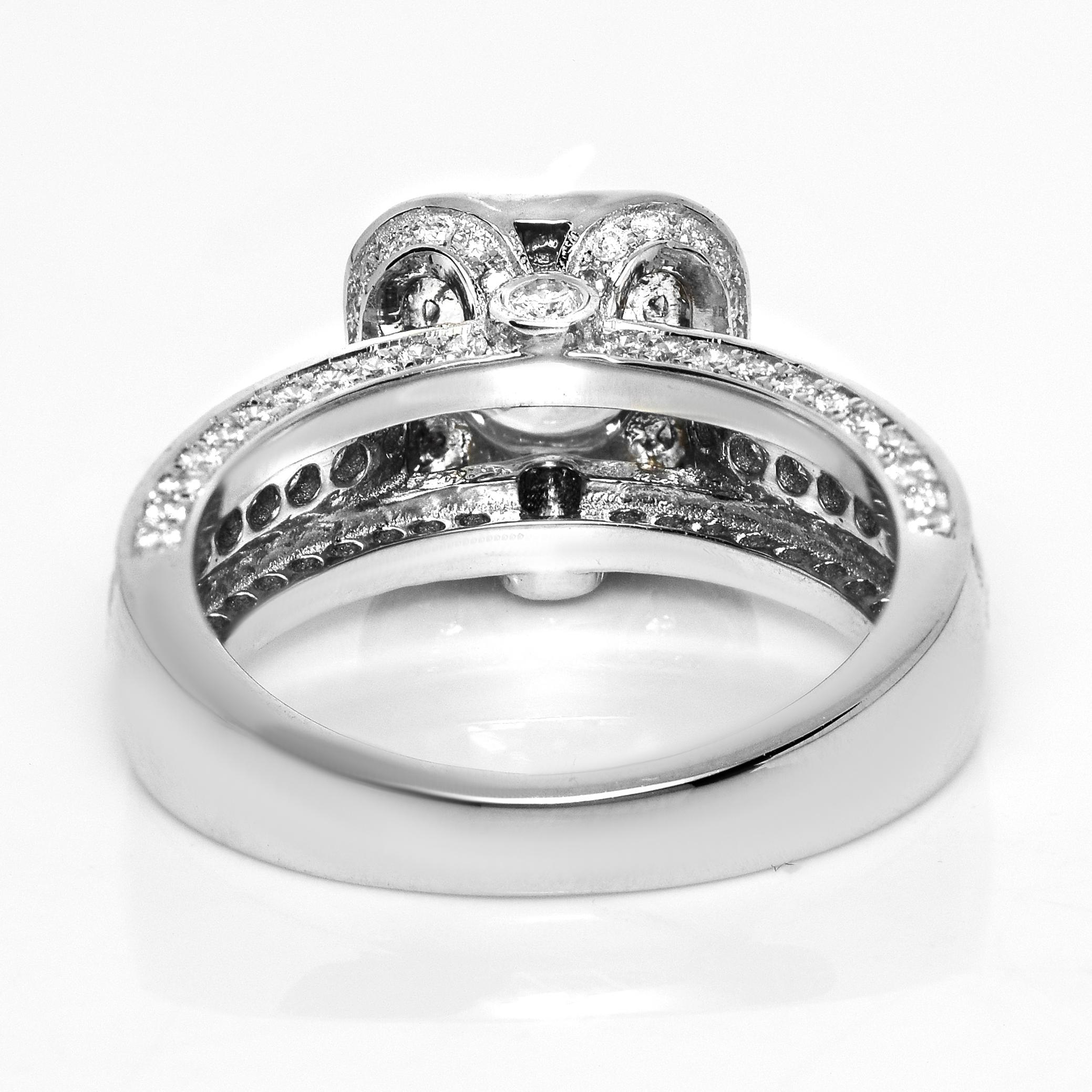 IGI 18K 1.03 Ct D IF 3EX Diamante Natural Antiguo Anillo de Compromiso Art Decó en venta 2