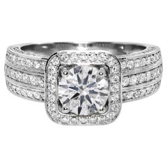 Anello di fidanzamento IGI 18K 1,03 Ct D IF 3EX con diamante naturale antico D.D. A.