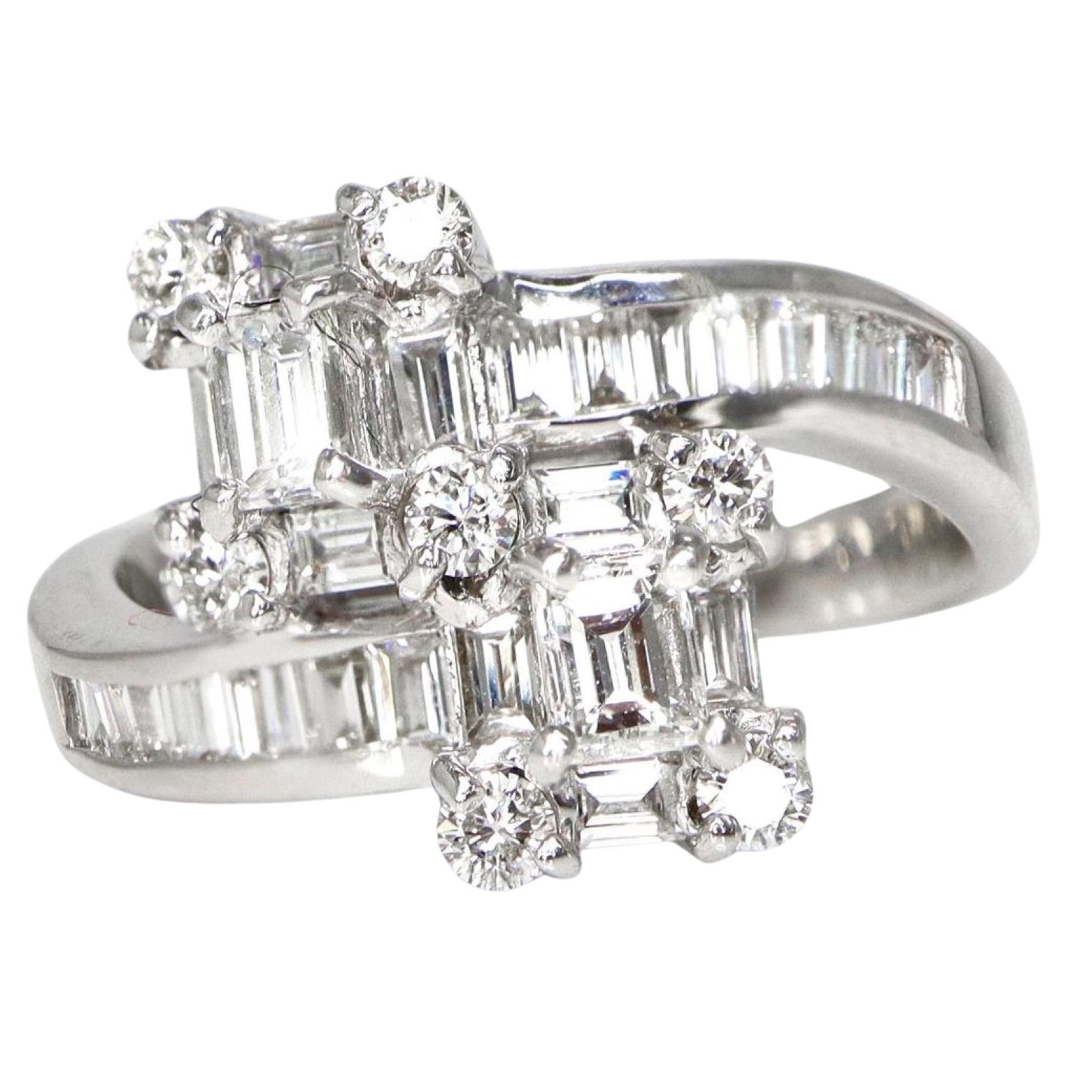 IGI 18K 1.13 Ct FG VS Diamante Natural Antiguo Anillo de Compromiso Art Decó en venta