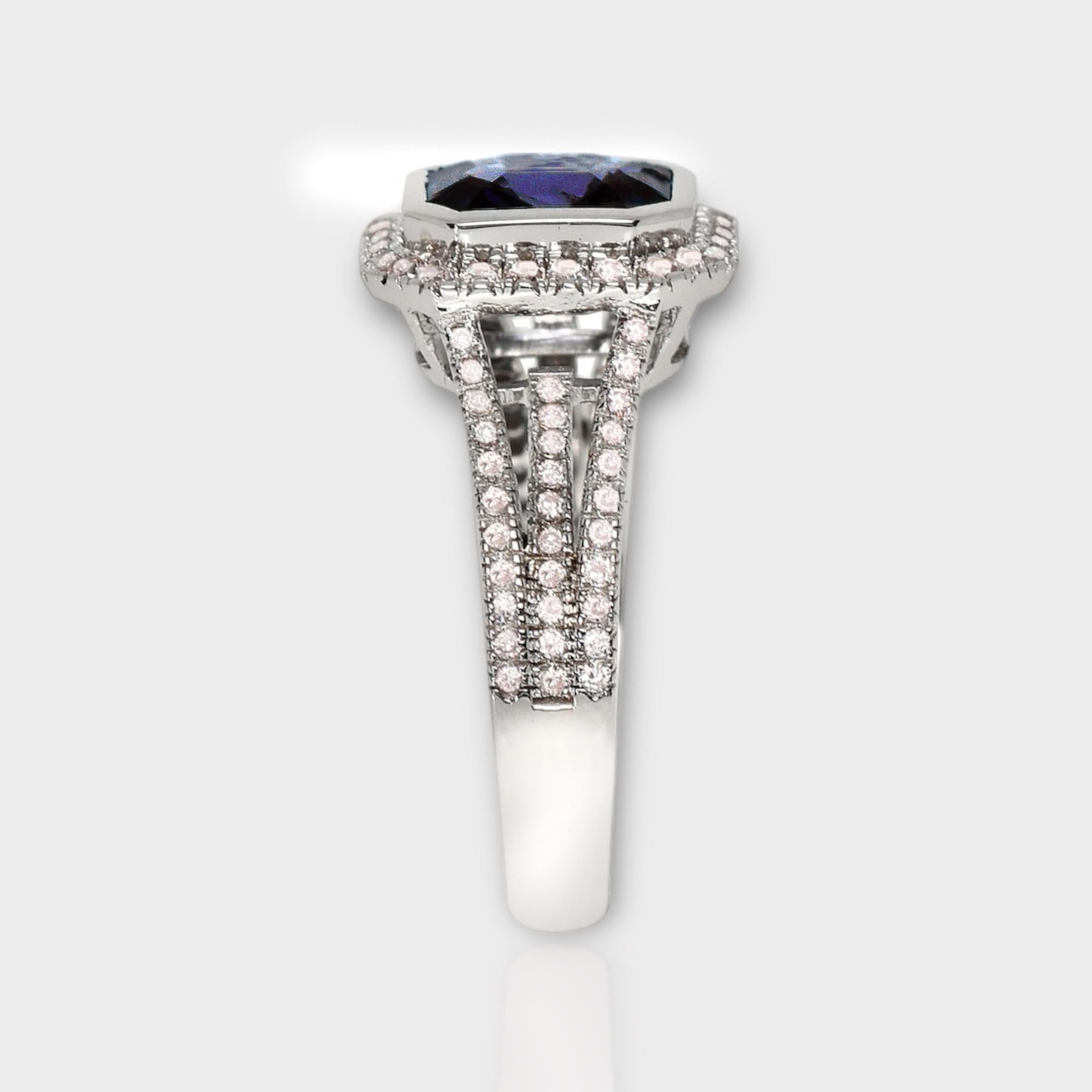 Donna Anello di fidanzamento antico IGI 18K 1,62 ct Titan Spinel&Pink Diamonds in vendita
