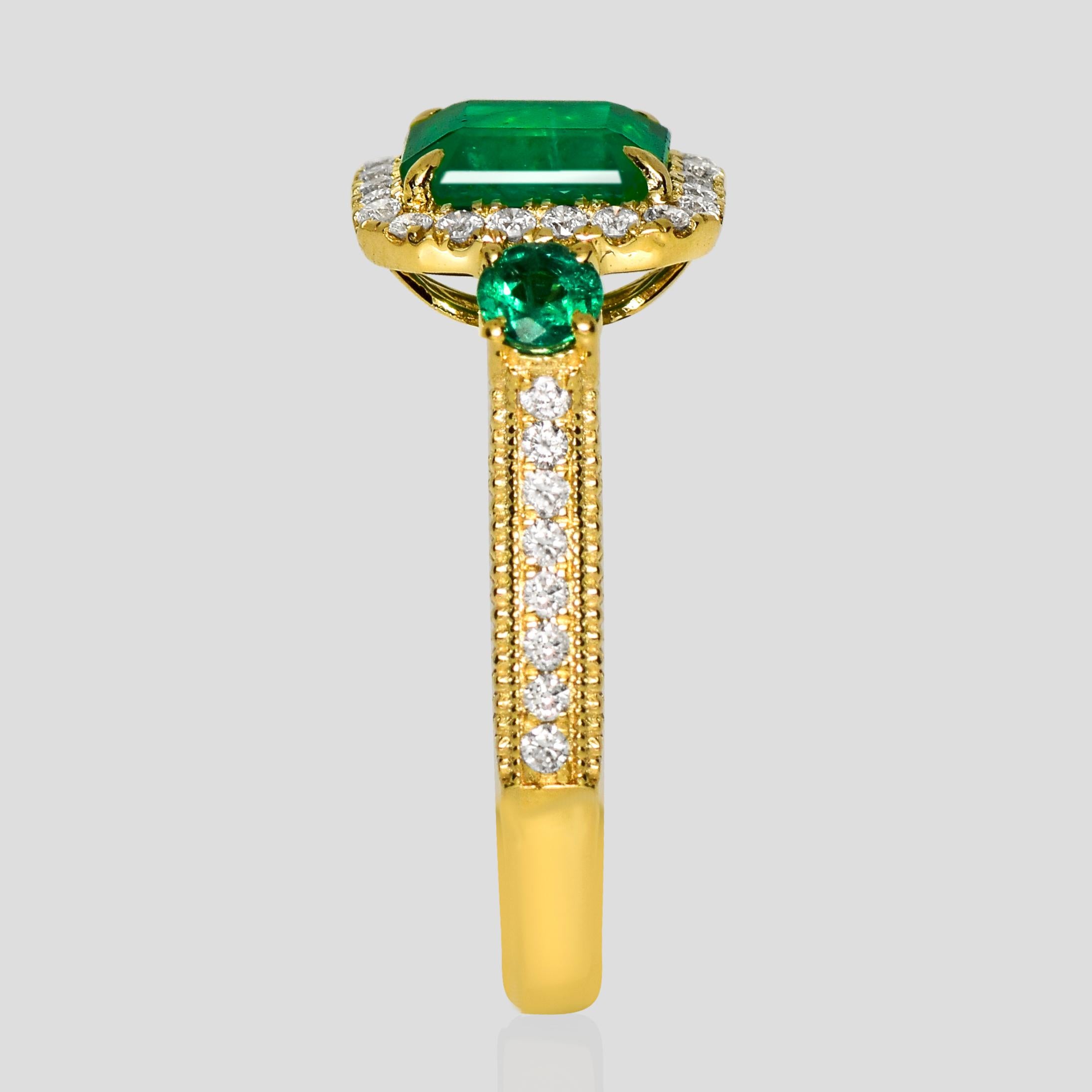 da uomo o donna Anello di fidanzamento Art Deco IGI 18K 1,84 Ct Zambia Greene & Greene Diamonds in vendita