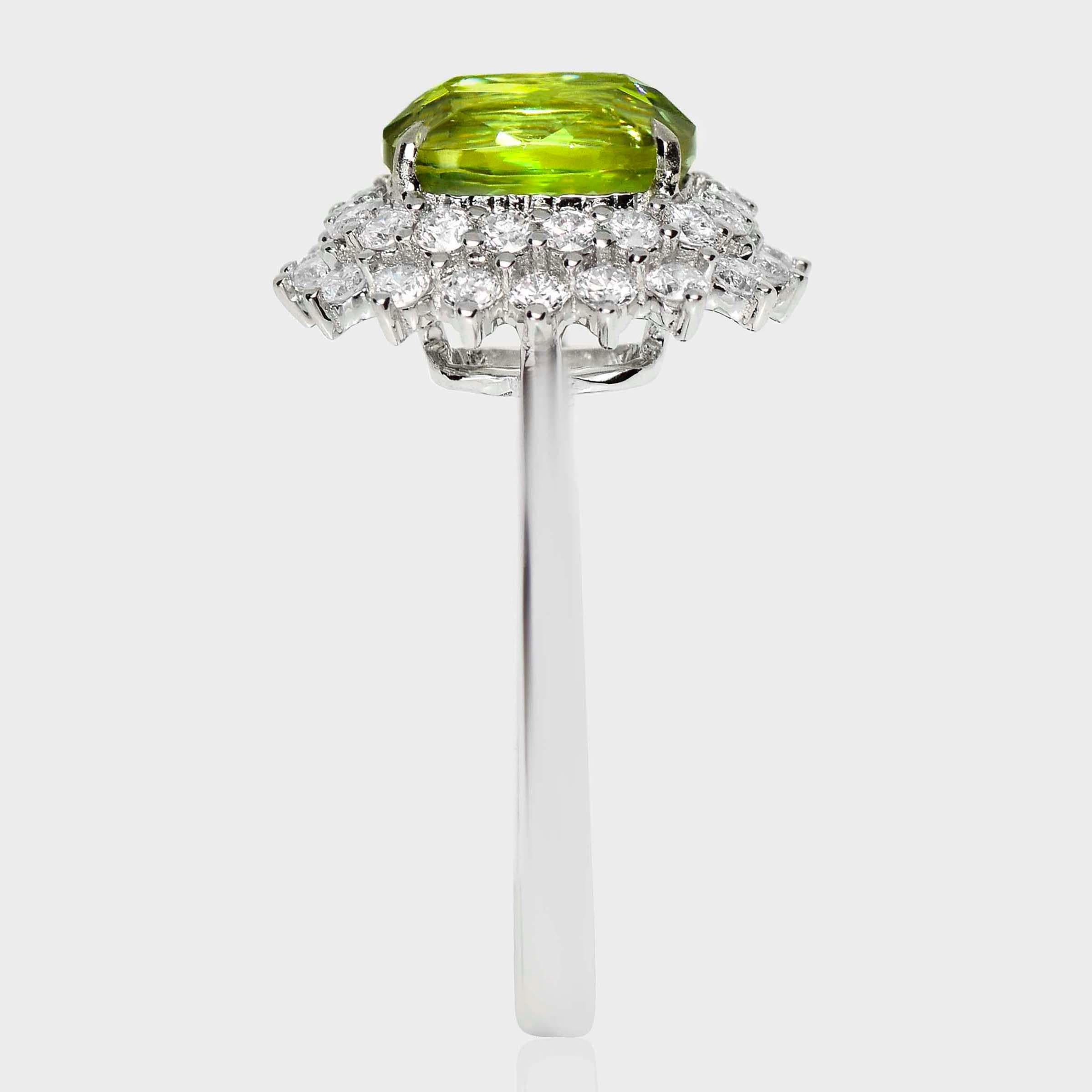 De las mujeres IGI 18K 2,35 ct  Anillo de compromiso antiguo con diamantes esfenos de color natural en venta