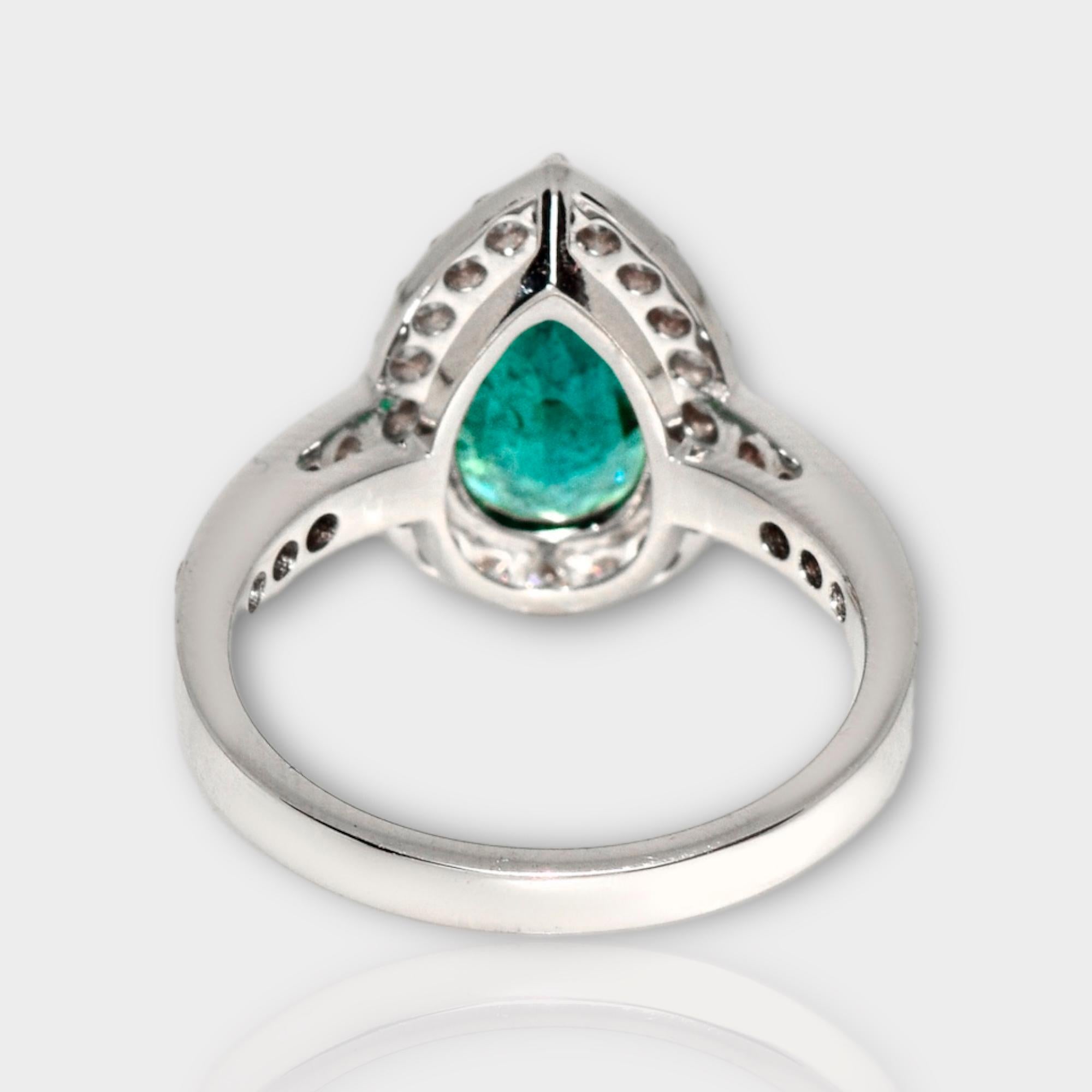 IGI 18k 2.55 Ct Emerald&Pink Diamonds Antique Art Deco Style Engagement Ring For Sale 1