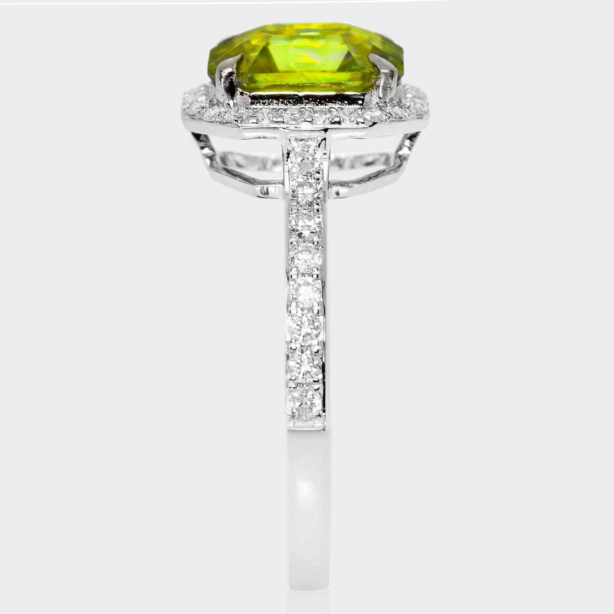 De las mujeres IGI 18K 2,56 ct  Anillo de compromiso antiguo con diamantes esfenos de color natural en venta