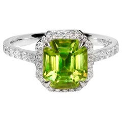 IGI 18K 2.56 ct  Natural Color Play Sphene Diamonds Antique Engagement Ring