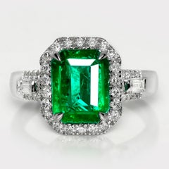 Anello di fidanzamento Art Deco IGI 18K 3,22 carati naturale Greene & Greene Diamonds