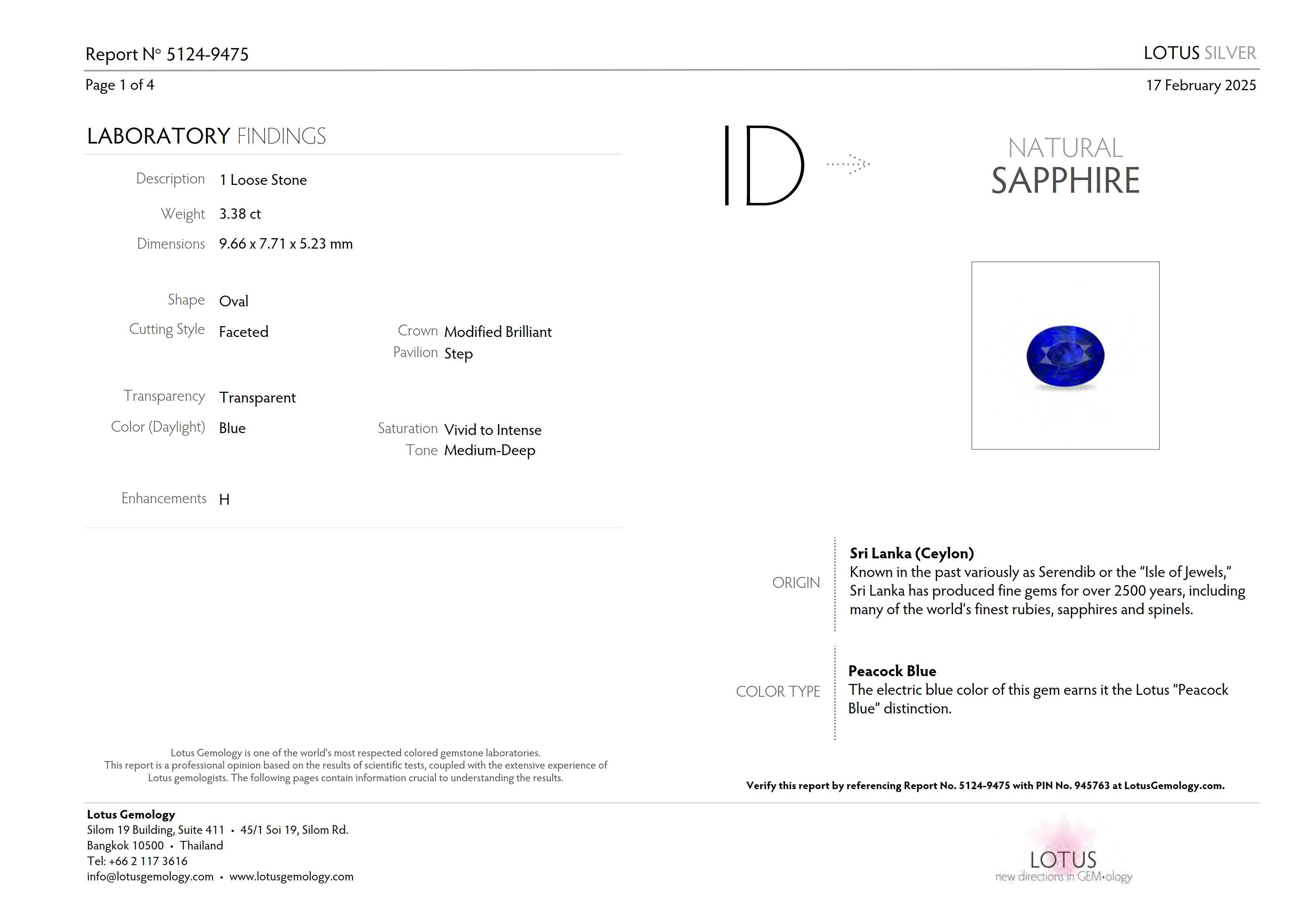 IGI Anillo de compromiso de zafiro azul pavo real y diamantes de 18 quilates y 3,38 quilates naturales de Sri Lanka en venta 2