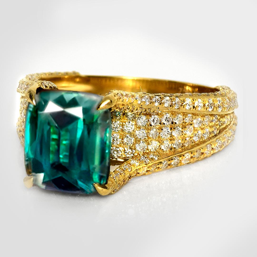 Art Déco IGI 18K 3,46 ct  Anello di fidanzamento antico Greene & Greene & Greene & Diamonds, Nature in vendita