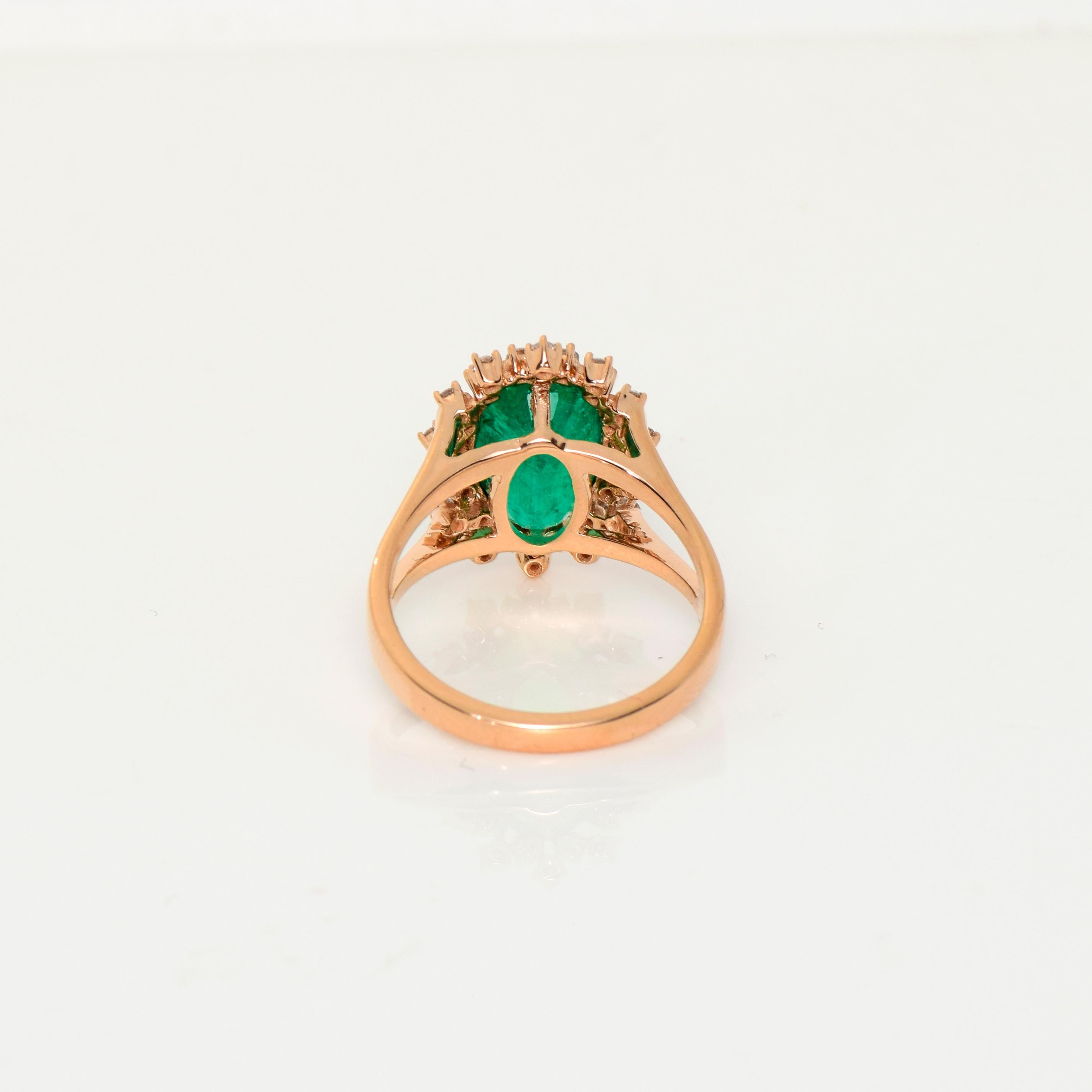 IGI 18K 3,67 Karat Smaragd&Diamant Antiker Verlobungsring im Art-déco-Stil, Art déco-Stil 5