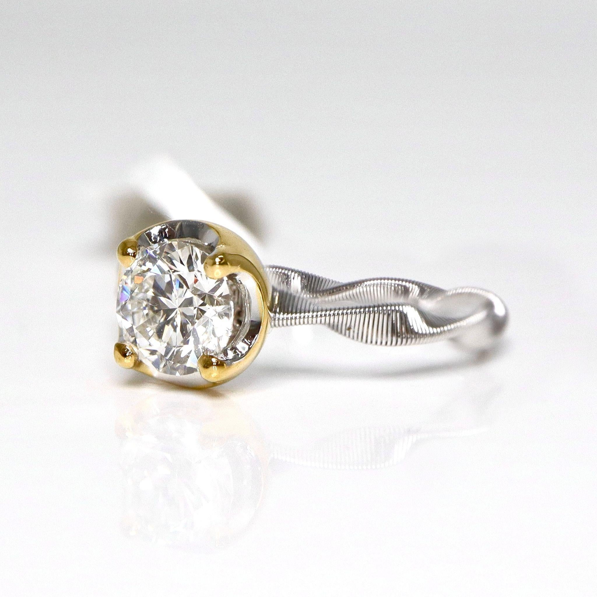 Anello di fidanzamento IGI 18K 3EX 1.00 Ct Natural Diamond Antique Art Deco In condizioni Nuovo in vendita a Kaohsiung City, TW