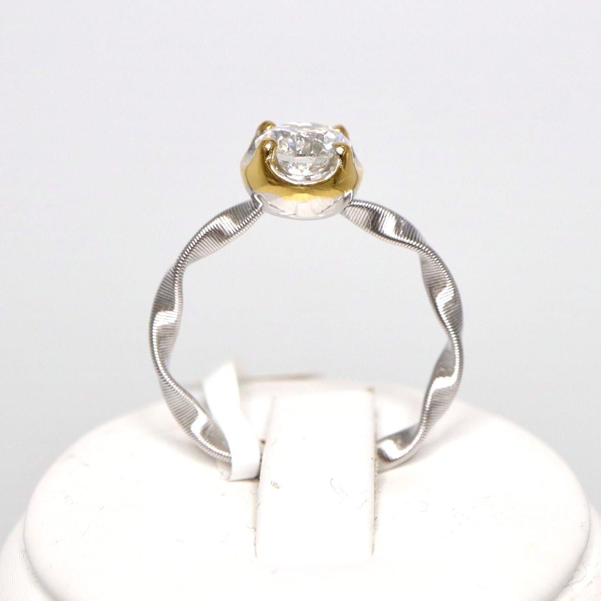 Donna Anello di fidanzamento IGI 18K 3EX 1.00 Ct Natural Diamond Antique Art Deco in vendita