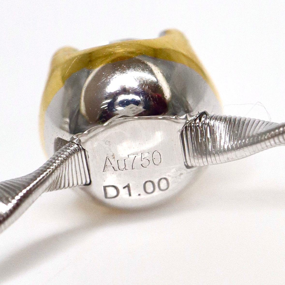 Anello di fidanzamento IGI 18K 3EX 1.00 Ct Natural Diamond Antique Art Deco in vendita 3