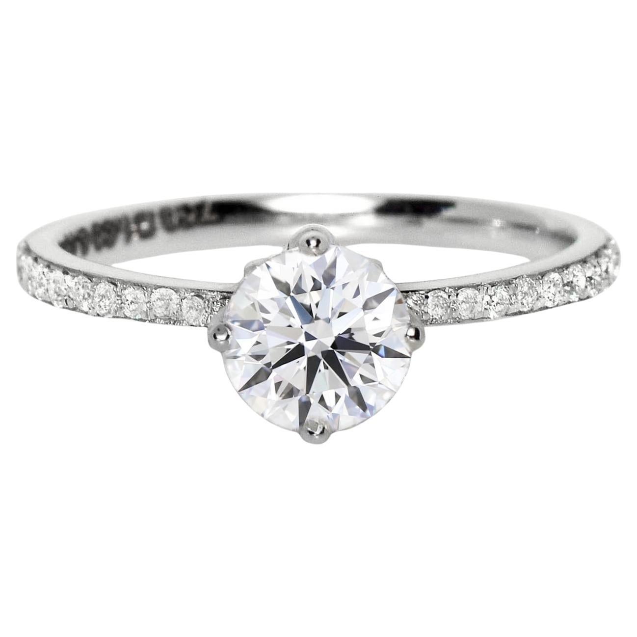 IGI 18K 3EX 1.01 Ct E SI2 Natural Diamond Antique Art Deco Engagement Ring