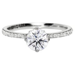 IGI 18K 3EX 1.01 Ct E SI2 Diamante Natural Antiguo Anillo de Compromiso Art Decó