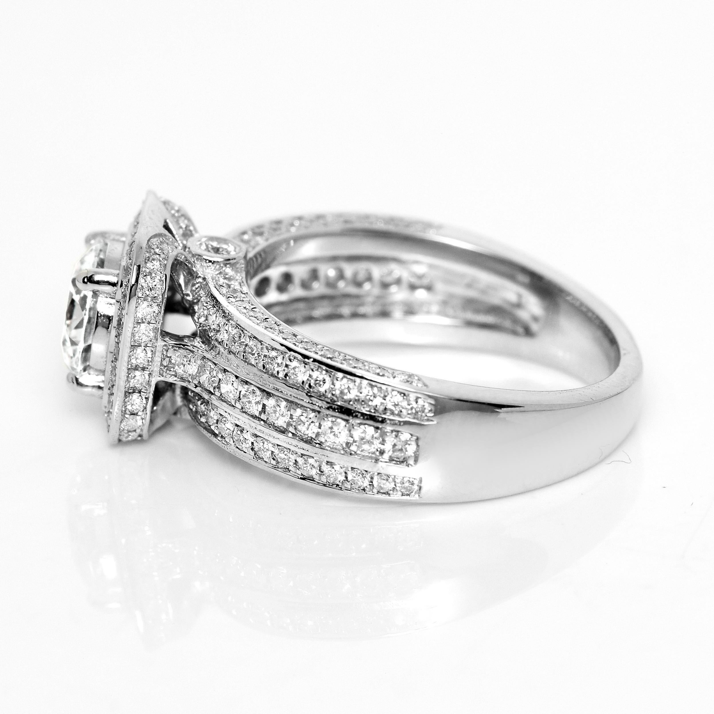 Anello di fidanzamento IGI 18K 3EX 1,03 Ct D IF Natural Diamond Antique Art Deco in vendita 1