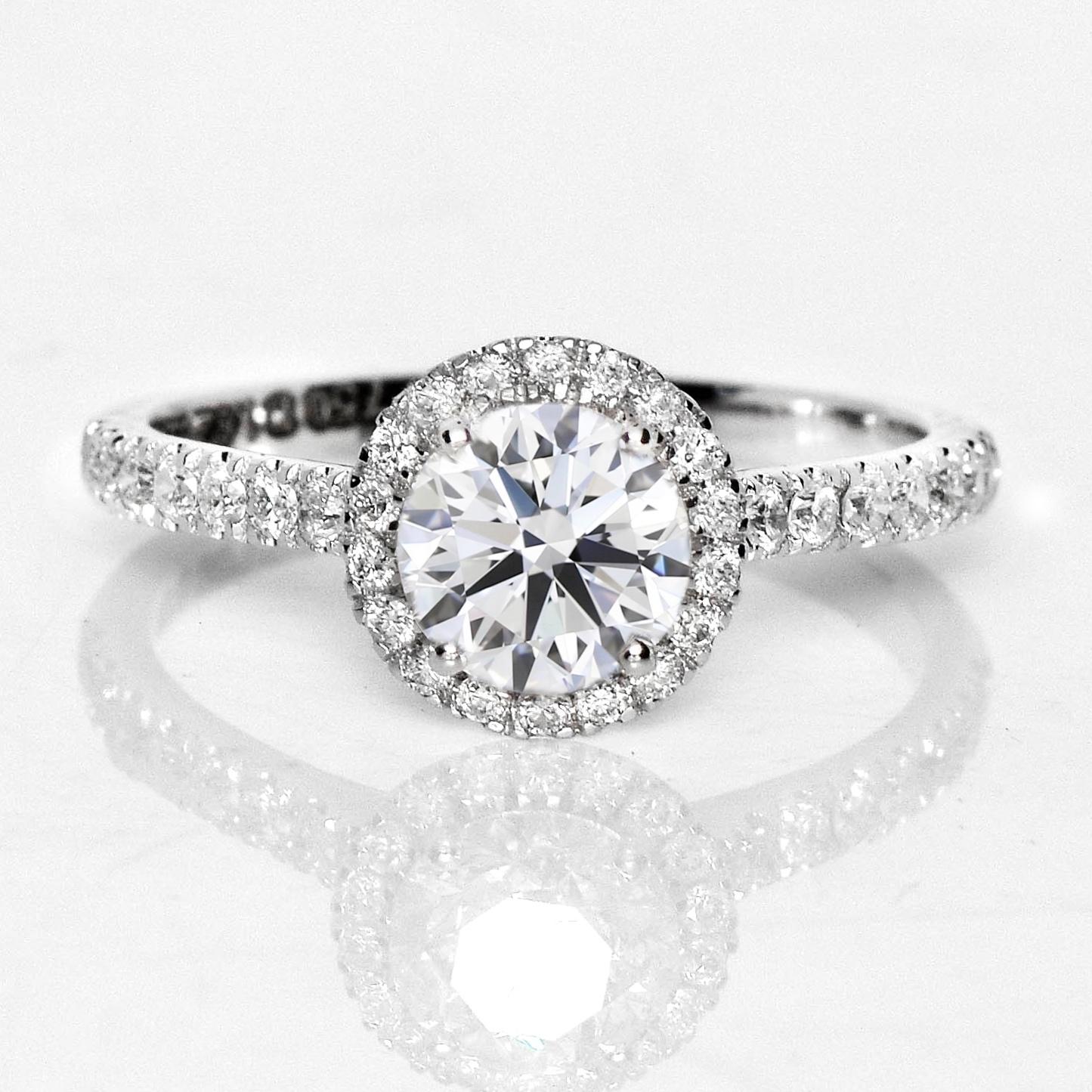 *IGI 18K 3EX 1.18 Ct G SI2 Natural Diamond Antique Art Deco Engagement Ring* (Bague de fiançailles Art Déco)

Un diamant rond de taille brillant certifié IGI G SI2 pesant 1,18 ct serti sur un anneau en or blanc 18 carats de style art déco avec des