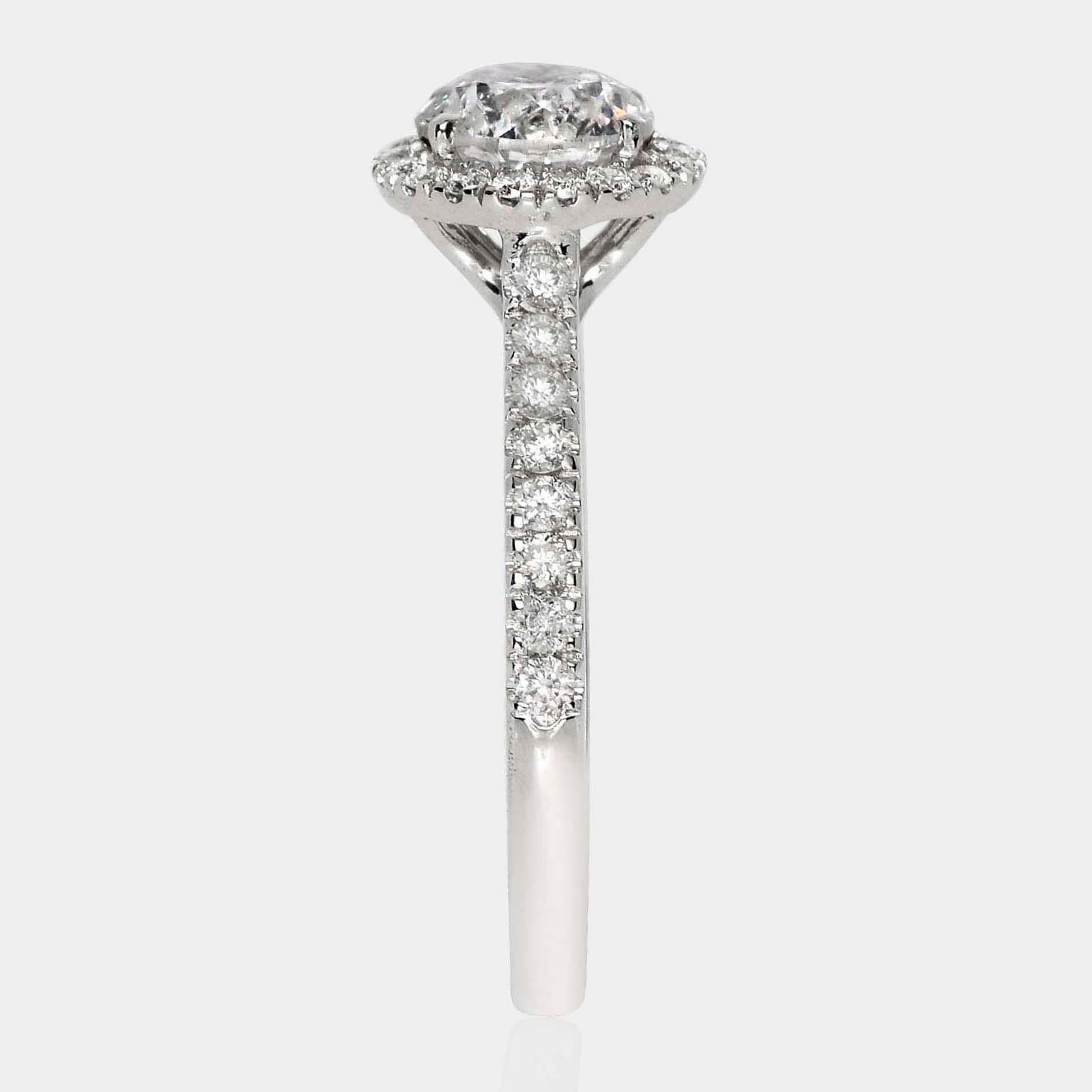 Bague de fiançailles Art déco ancienne avec diamant naturel IGI 18 carats 3EX 1,18 carat G SI2 Neuf - En vente à Kaohsiung City, TW