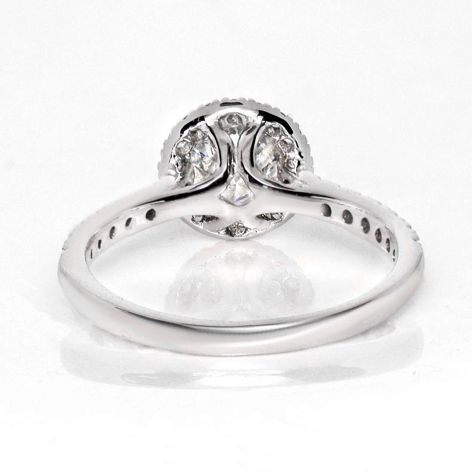 Bague de fiançailles Art déco ancienne avec diamant naturel IGI 18 carats 3EX 1,18 carat G SI2 en vente 1