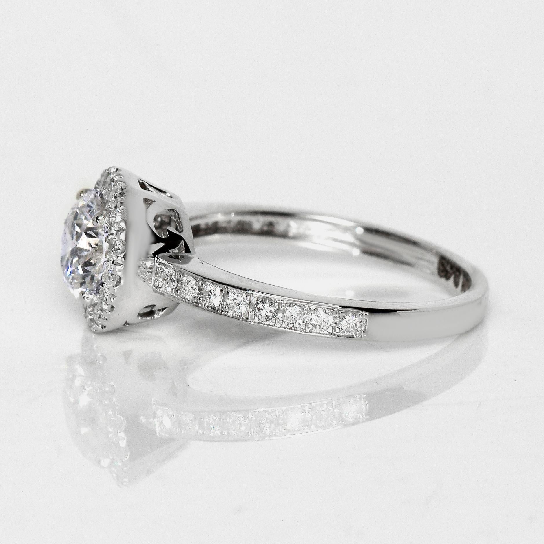 Bague de fiançailles Art déco ancienne IGI 18 carats 3EX 1,23 carat G SI2 diamant naturel Pour femmes en vente