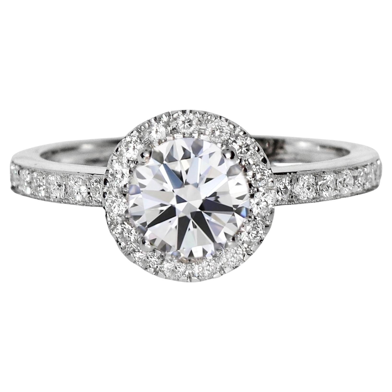 Anello di fidanzamento IGI 18K 3EX 1,23 Ct G SI2 Natural Diamond Antique Art Deco