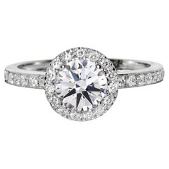 Anello di fidanzamento IGI 18K 3EX 1,23 Ct G SI2 Natural Diamond Antique Art Deco