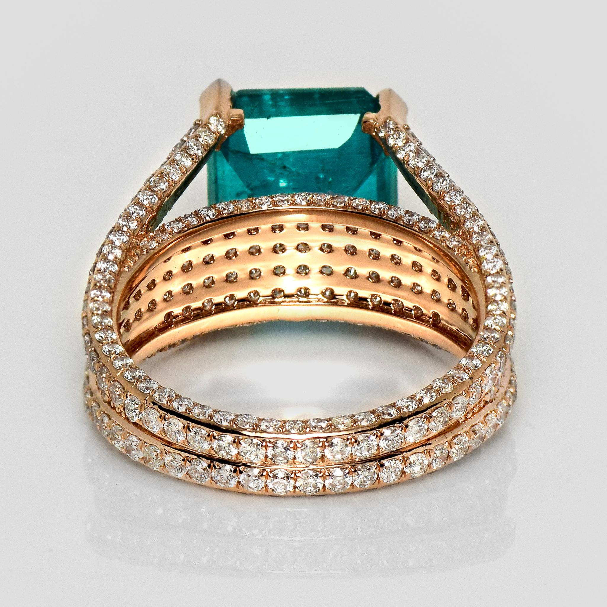 IGI 18K 4.62 Ct Natural Emerald&Diamonds Antique Engagement Ring For Sale 1