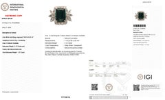 Bague de fiançailles IGI en or 18 carats, sertie d'une tourmaline naturelle de couleur vert-bleu vif de 5,12 carats et de diamants