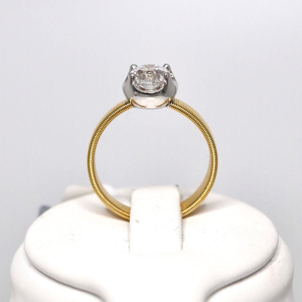 Donna Anello di fidanzamento IGI 18K D 1.00 Ct Natural Diamond Antique Art Deco in vendita