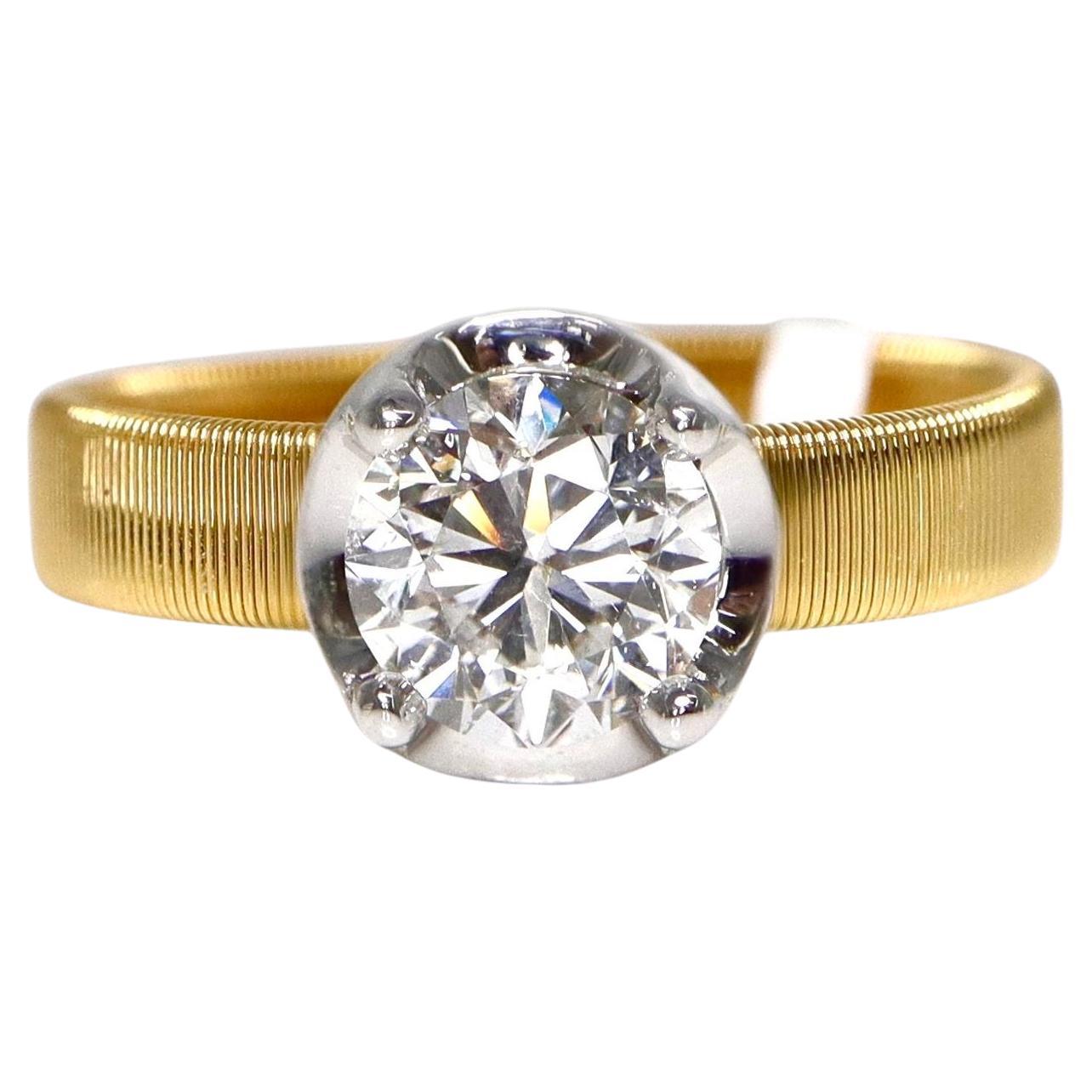 Anello di fidanzamento IGI 18K D 1.00 Ct Natural Diamond Antique Art Deco in vendita