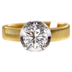 Anello di fidanzamento IGI 18K D 1.00 Ct Natural Diamond Antique Art Deco
