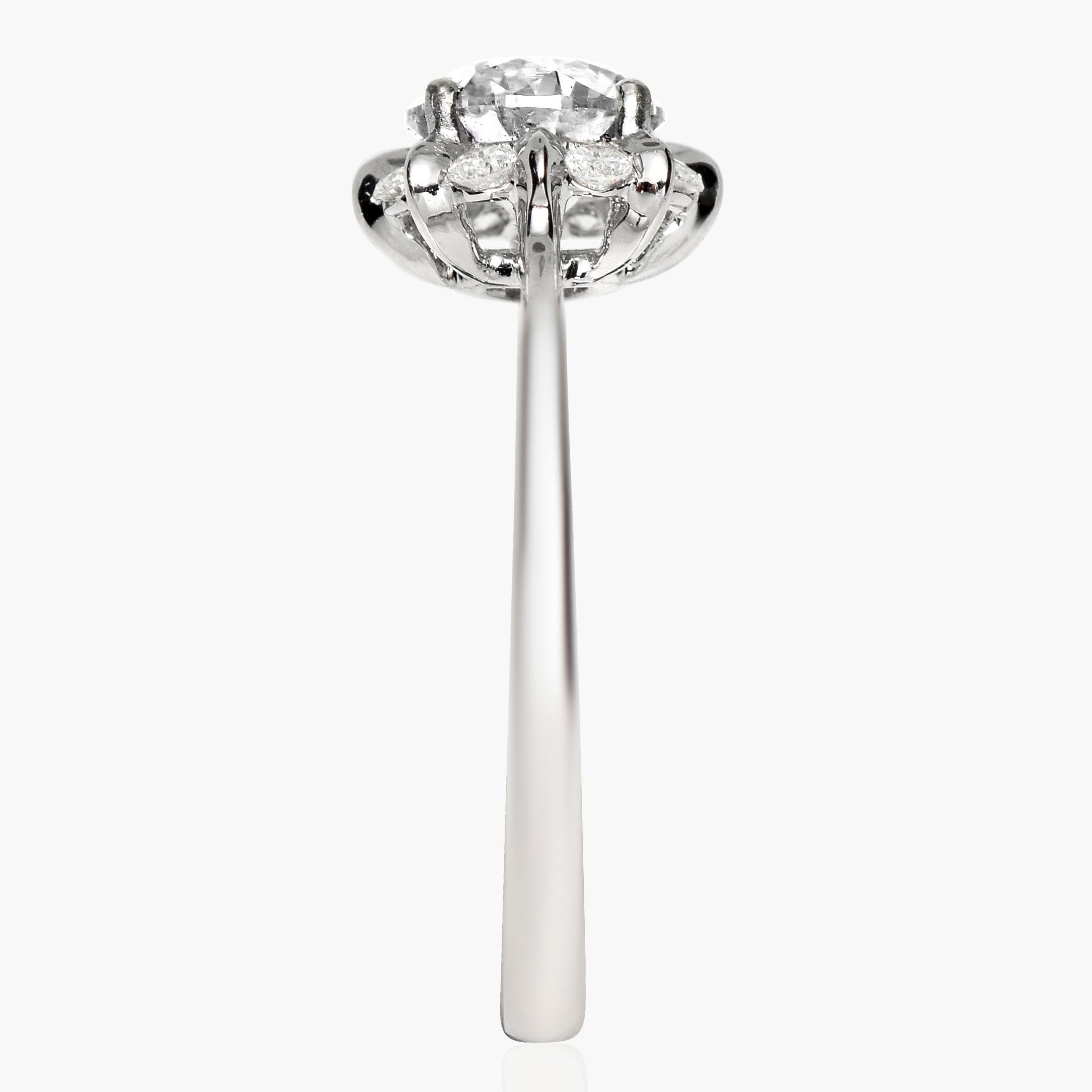Bague de fiançailles Art déco ancienne IGI 18 carats EX 1,00 carat G SI2 diamant naturel Neuf - En vente à Kaohsiung City, TW