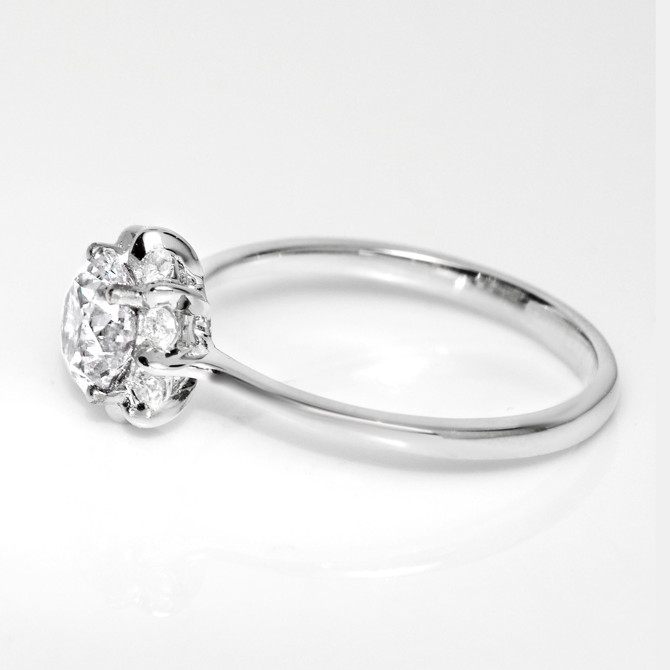 Bague de fiançailles Art déco ancienne IGI 18 carats EX 1,00 carat G SI2 diamant naturel Pour femmes en vente