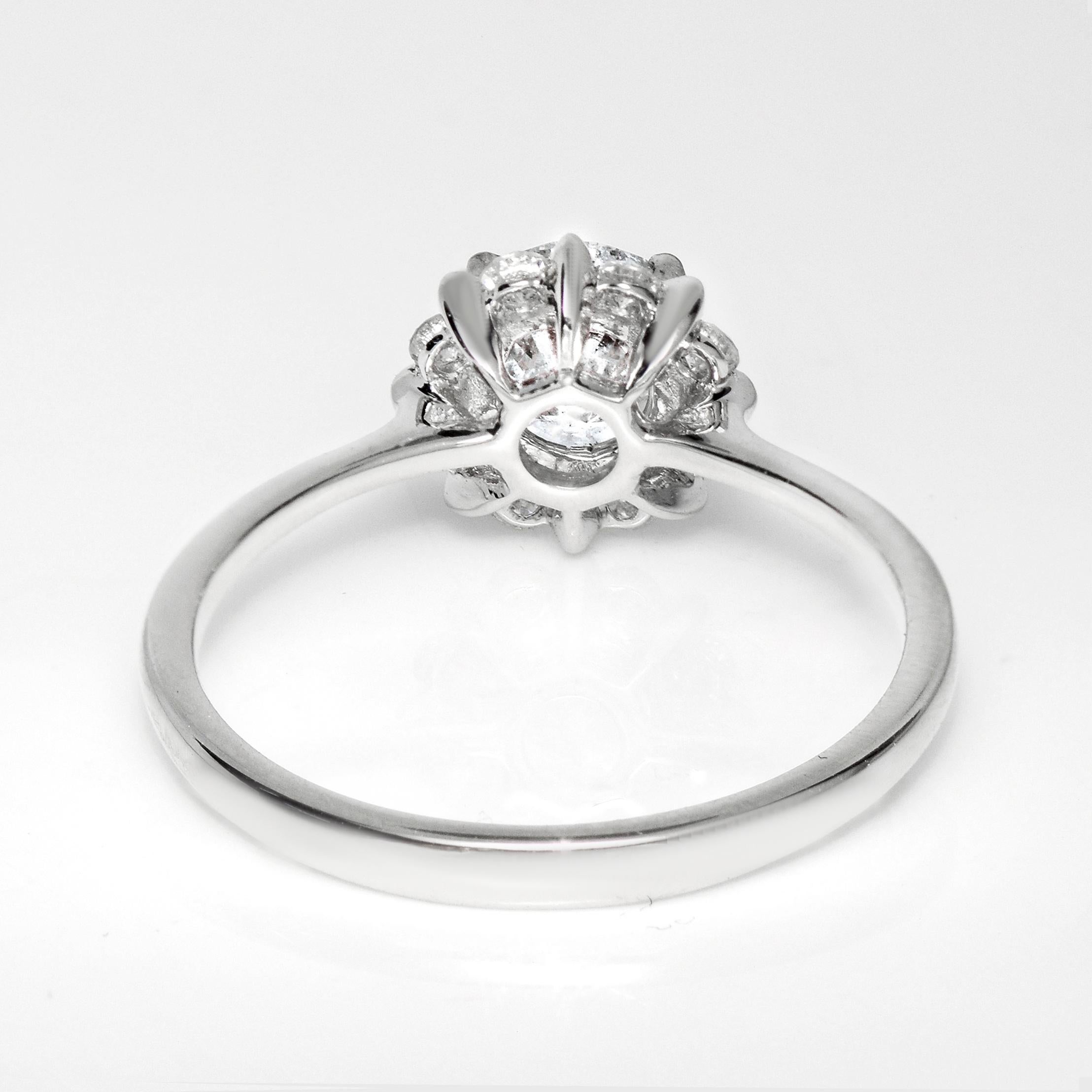 Bague de fiançailles Art déco ancienne IGI 18 carats EX 1,00 carat G SI2 diamant naturel en vente 1