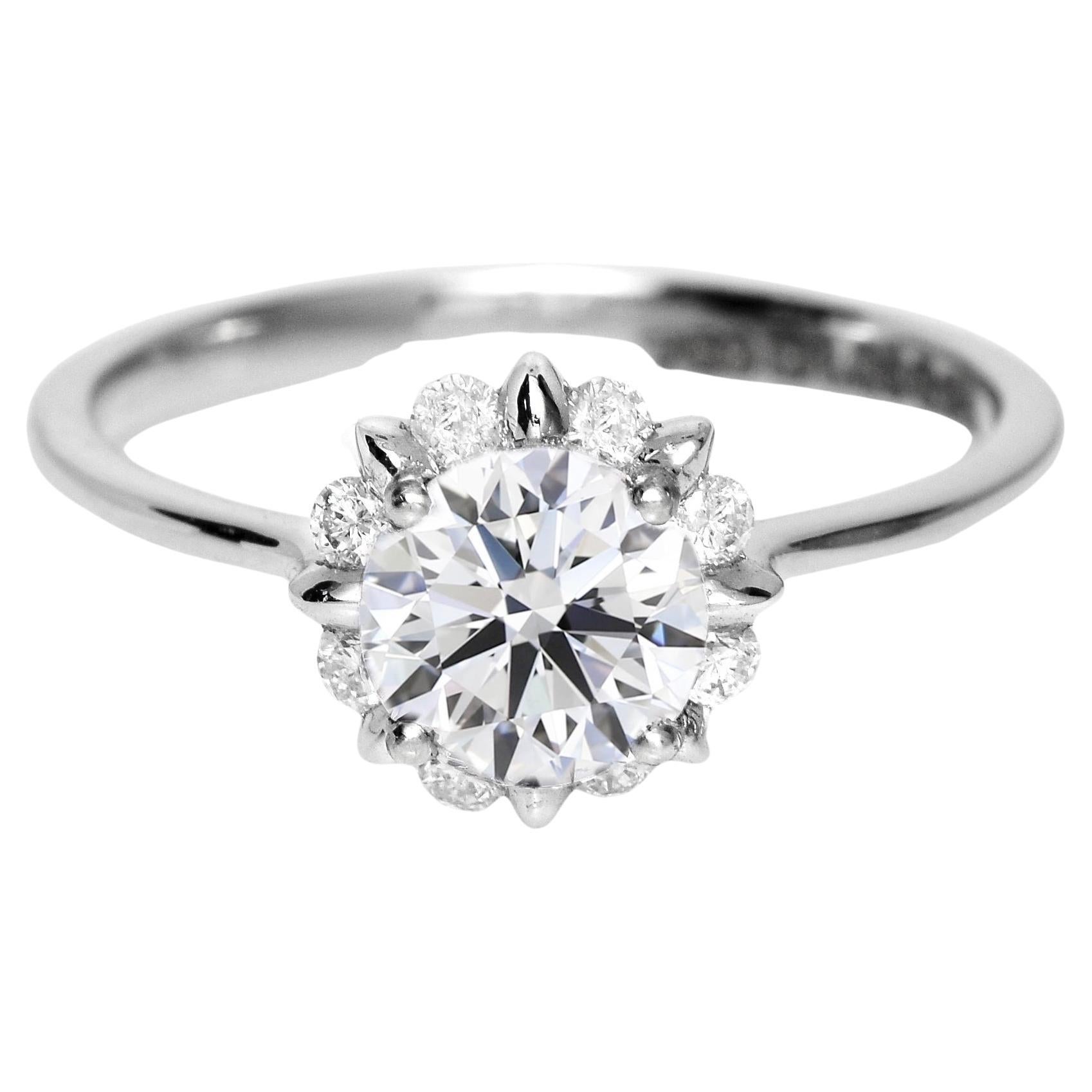 Anello di fidanzamento IGI 18K EX 1.00 Ct G SI2 Natural Diamond Antique Art Deco