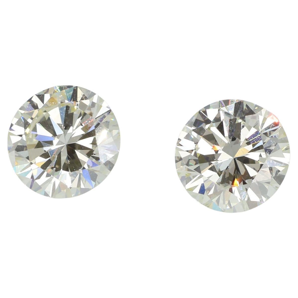 IGI 2.12 ct + 2.12 ct Diamond Duet VS1 - Very Light Yellow 4.24 ct Twin Pair For Sale