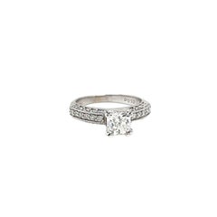 IGI 2.21ct Natural Radiant Cut Diamond Ring 18K White Gold with Wedding Band